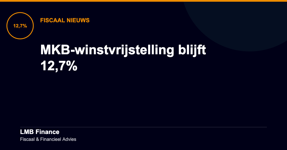 MKB-winstvrijstelling blijft 12,7%